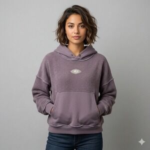 Happy Memories Don't Die HMDD Purple Snap Button Fleece Hoodie Women's Medium
